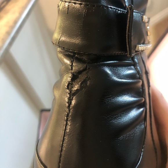 The Leather Ranch Black Pointed Toe Silver Buckle Heels Heeled Boots Size 40 - Picture 2 of 2